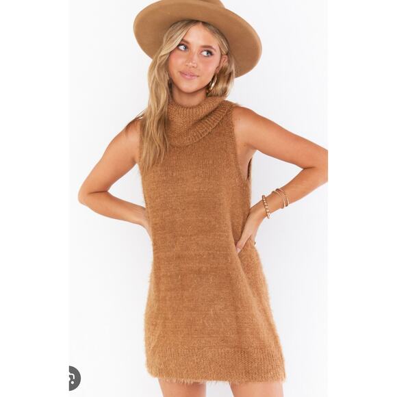 Show Me Your MuMu Cognac Knit Fauna Dress size XS NEW‎ $144 - Picture 1 of 10